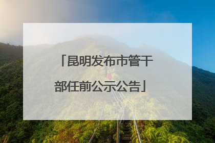 昆明发布市管干部任前公示公告