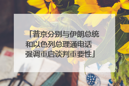 普京分别与伊朗总统和以色列总理通电话 强调重启谈判重要性