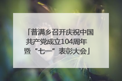普满乡召开庆祝中国共产党成立104周年暨“七一”表彰大会