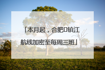 本月起，合肥⇋镇江航线加密至每周三班