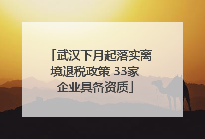 武汉下月起落实离境退税政策 33家企业具备资质