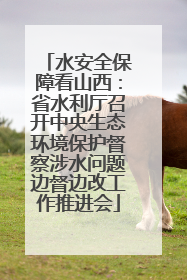 水安全保障看山西：省水利厅召开中央生态环境保护督察涉水问题边督边改工作推进会