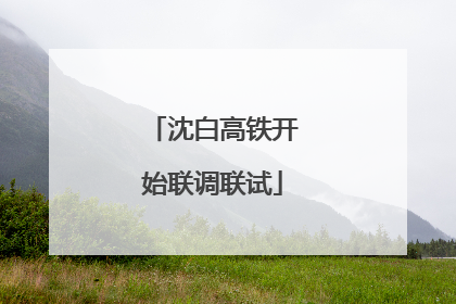 沈白高铁开始联调联试