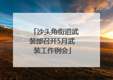 沙头角街道武装部召开5月武装工作例会