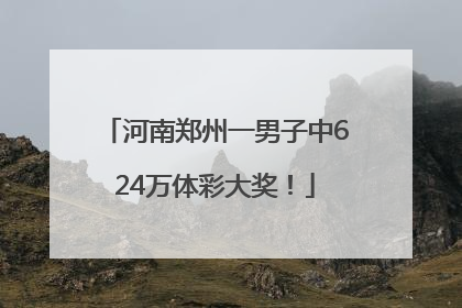 河南郑州一男子中624万体彩大奖！