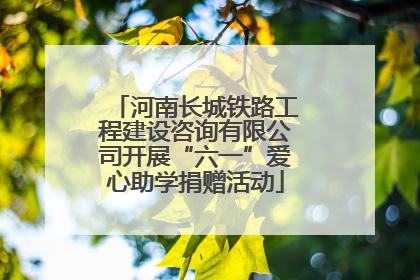 河南长城铁路工程建设咨询有限公司开展“六一”爱心助学捐赠活动
