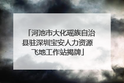河池市大化瑶族自治县驻深圳宝安人力资源飞地工作站揭牌