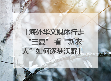 海外华文媒体行走“三夏” 看“新农人”如何逐梦沃野