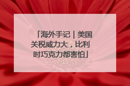 海外手记｜美国关税威力大，比利时巧克力都害怕