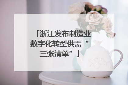 浙江发布制造业数字化转型供需“三张清单”