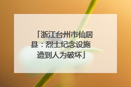 浙江台州市仙居县：烈士纪念设施遭到人为破坏
