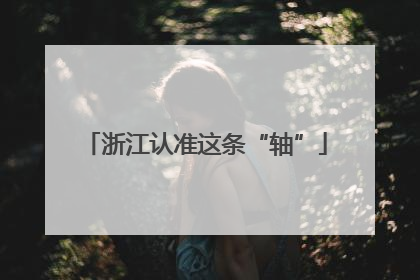 浙江认准这条“轴”