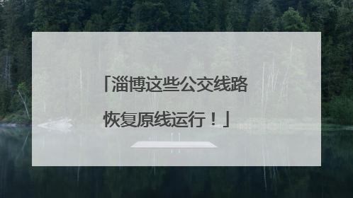 淄博这些公交线路恢复原线运行！
