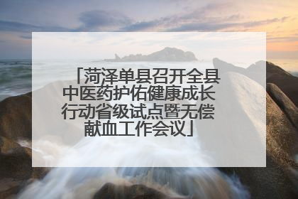 菏泽单县召开全县中医药护佑健康成长行动省级试点暨无偿献血工作会议