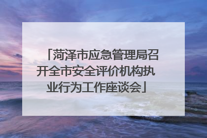 菏泽市应急管理局召开全市安全评价机构执业行为工作座谈会