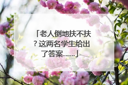 老人倒地扶不扶？这两名学生给出了答案……