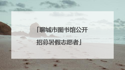 聊城市图书馆公开招募暑假志愿者