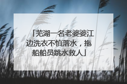 芜湖一名老婆婆江边洗衣不慎落水，拖船船员跳水救人