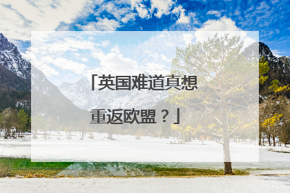 英国难道真想重返欧盟？