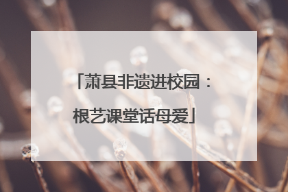 萧县非遗进校园：根艺课堂话母爱