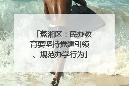 蒸湘区：民办教育要坚持党建引领、规范办学行为