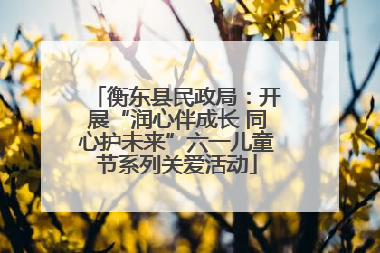衡东县民政局：开展“润心伴成长 同心护未来”六一儿童节系列关爱活动