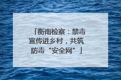 衡南检察：禁毒宣传进乡村，共筑防毒“安全网”