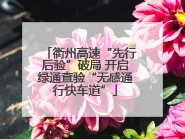衢州高速“先行后验”破局 开启绿通查验“无感通行快车道”