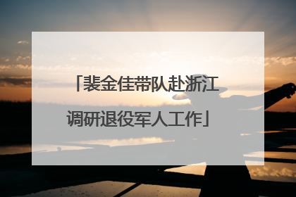 裴金佳带队赴浙江调研退役军人工作