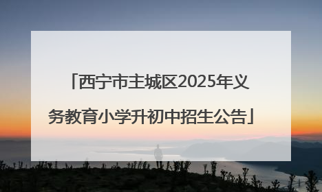 西宁市主城区2025年义务教育小学升初中招生公告