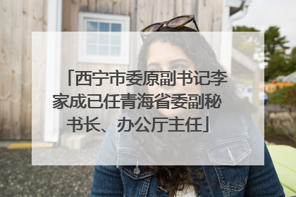 西宁市委原副书记李家成已任青海省委副秘书长、办公厅主任