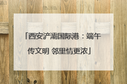 西安浐灞国际港：端午传文明 邻里情更浓