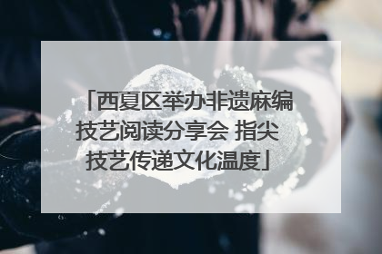 西夏区举办非遗麻编技艺阅读分享会 指尖技艺传递文化温度