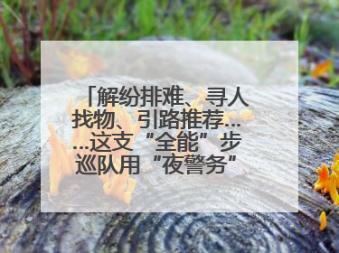 解纷排难、寻人找物、引路推荐……这支“全能”步巡队用“夜警务”守护“烟火气”