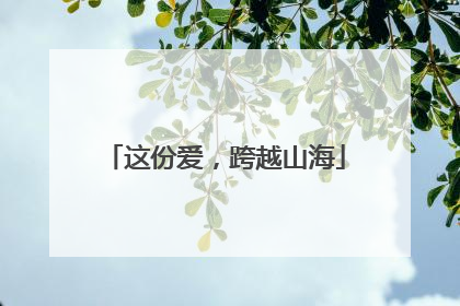 这份爱，跨越山海