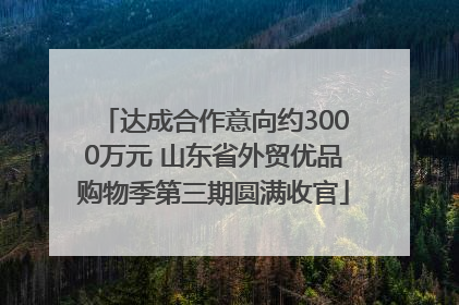达成合作意向约3000万元 山东省外贸优品购物季第三期圆满收官