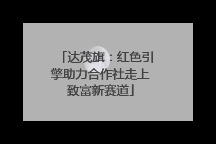 达茂旗：红色引擎助力合作社走上致富新赛道