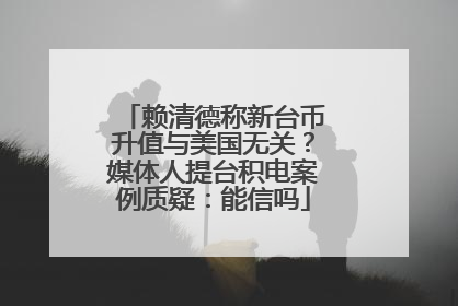 赖清德称新台币升值与美国无关？媒体人提台积电案例质疑：能信吗