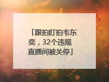 跟拍盯拍韦东奕，32个违规直播间被关停