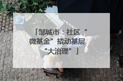 邹城市：社区“微基金”撬动基层“大治理”