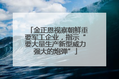 金正恩视察朝鲜重要军工企业，指示“要大量生产新型威力强大的炮弹”