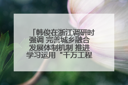 韩俊在浙江调研时强调 完善城乡融合发展体制机制 推进学习运用“千万工程”经验走深走实