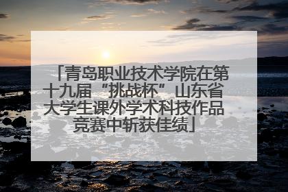 青岛职业技术学院在第十九届“挑战杯”山东省大学生课外学术科技作品竞赛中斩获佳绩
