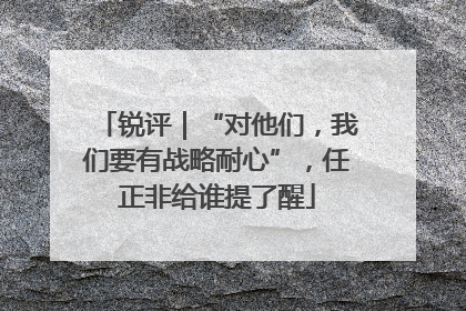 锐评｜“对他们，我们要有战略耐心”，任正非给谁提了醒