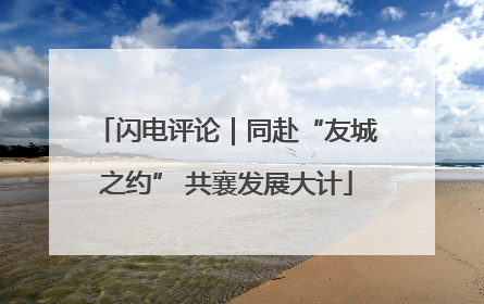 闪电评论｜同赴“友城之约” 共襄发展大计