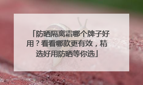 防晒隔离霜哪个牌子好用？看看哪款更有效，精选好用防晒等你选