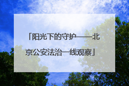 阳光下的守护——北京公安法治一线观察