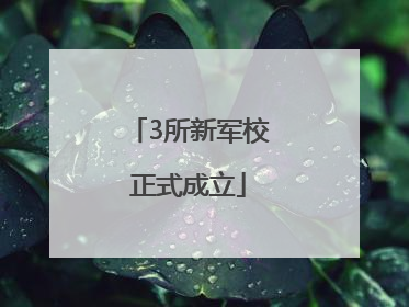 3所新军校正式成立