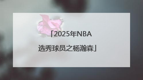 2025年NBA选秀球员之杨瀚森