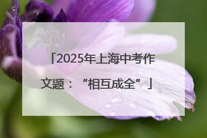 2025年上海中考作文题：“相互成全”
